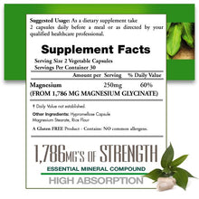 Load image into Gallery viewer, Magnesium Glycinate 1786mg
Capsules