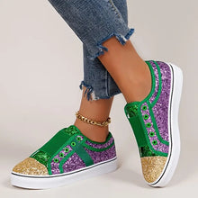 Load image into Gallery viewer, Women&#39;s Sequins Decor Fashion Sneakers, Low Top Slip On Shoes, Women&#39;s Walking Shoes, Lightweight