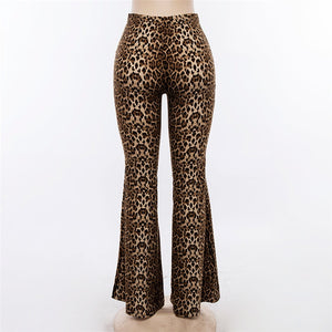 cold season
 cheetah
 design
 Flare Pants female lovish style
 Animal design
 high-waisted
 Pants appealing
 Streetwear Trousers female - Beijooo