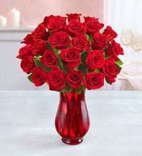 Load image into Gallery viewer, 1-800-Flowers Two Dozen Red Roses with Red Vase - Beijooo