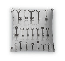 Load image into Gallery viewer, Throw Pillow, Antique Keys Collection - Beijooo