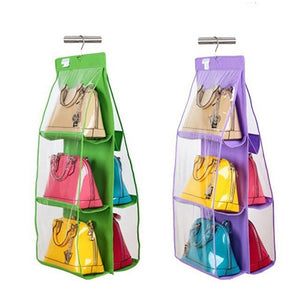 6 Pockets Handbag Hanging Storage Organizer Wardrobe Closet Bag Hanger - Beijooo