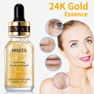 24K Golden Tense Moisture Essence Pure Hyaluronic Acid Serum Nicotinamide Liquid 30ml