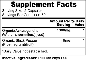 Ashwagandha with Organic Black Pepper Vitamin Smarts