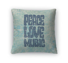 Carregar imagem no visualizador da galeria, Throw Pillow, Retro Design Of Peace Love And Music - Beijooo