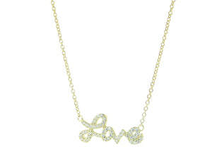 Golden Sparkling Cursive Love Necklace - Beijooo