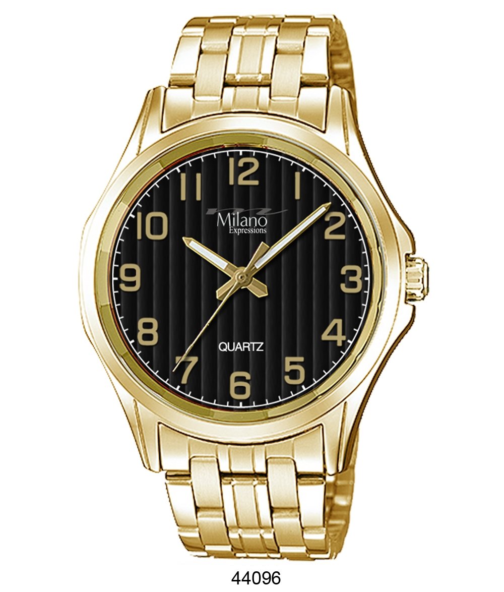 M Milano Expressions Gold Metal Band Watch with Black Dial - Beijooo