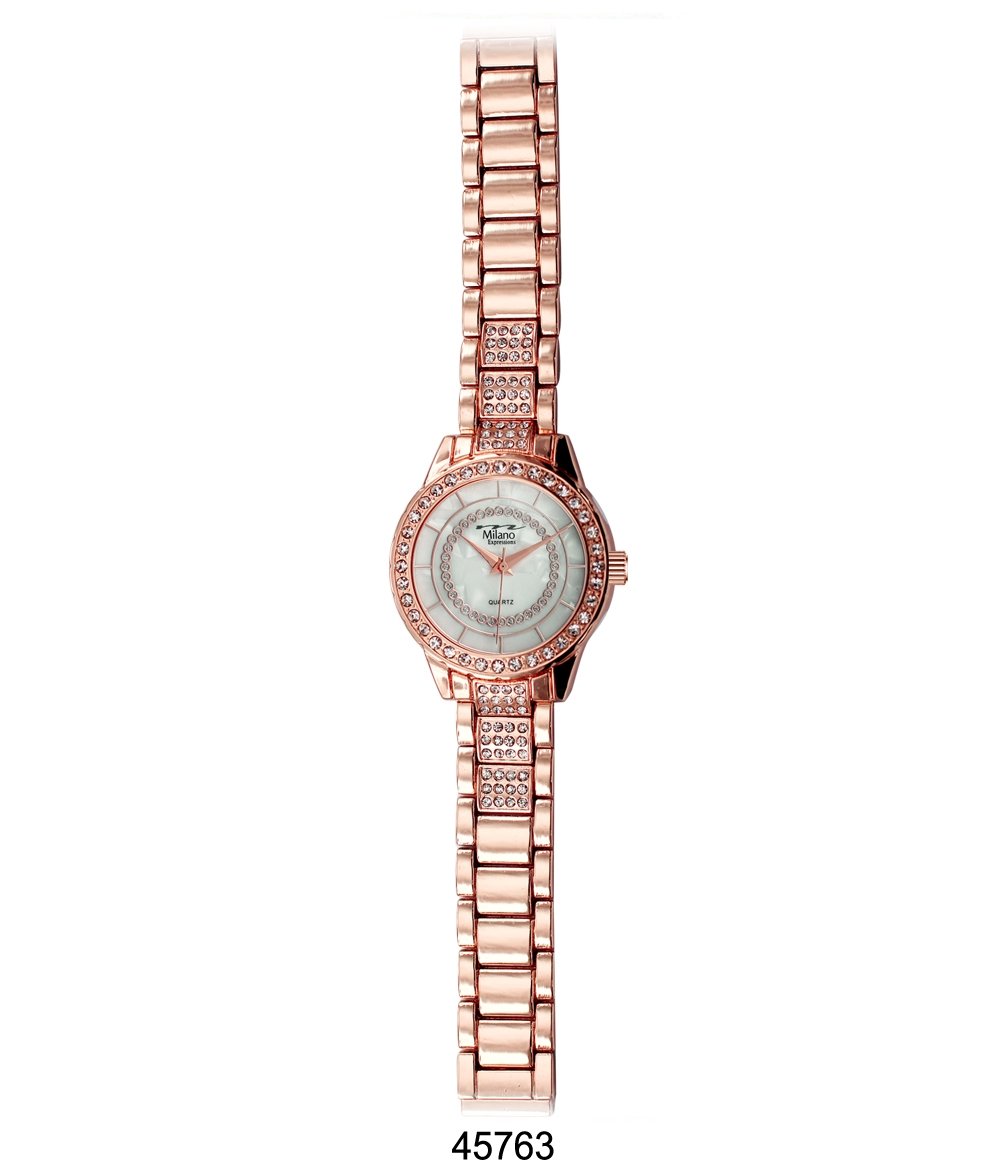 M Milano Expressions Rose Gold Metal Band Watch - Beijooo