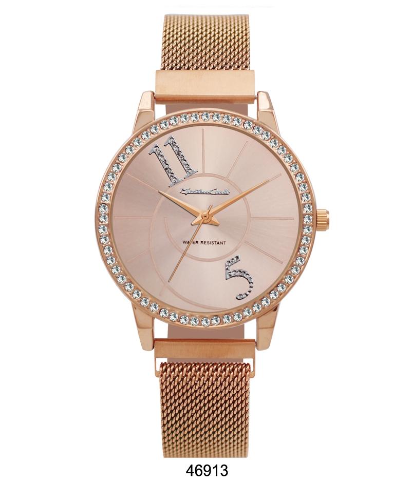 Montres Carlo Rose Gold Stainless Steel Mesh Band Watch with Magnetic Strap - Beijooo