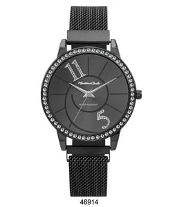 Montres Carlo Black Stainless Steel Mesh Band Watch with Magnetic Strap - Beijooo