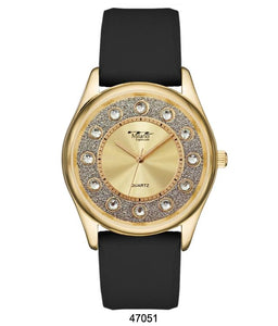 Milano Expressions Black Silicon Band Watch with Gold Case and Gold Dial - Beijooo