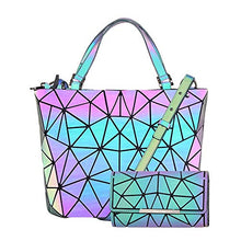 Load image into Gallery viewer, Geometric Purse Holographic Purse Handbag Wallet Color Changes Rainbow Effect Luminous - Beijooo