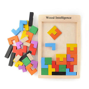 Kids Children Tangram Brain Teaser Wooden Puzzle Tetris Toy Game Educational Toy - Beijooo