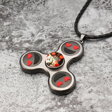 Load image into Gallery viewer, Unisex Fidget Spinner Smile Face Trinity Necklace Pendant Necklace for Men Women - Beijooo