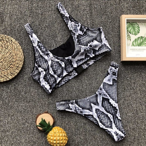 Snake design Pattern early sunny season 2-piece Sets young feminino early sunny season hottest royal suitable sets woman clothes - Beijooo