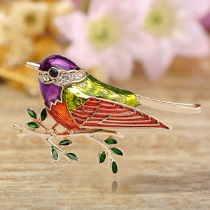 coloured
 Enamel Crystal Birds Brooch Pins neck wrapping
 Dress neck neckband
 Clips decor add-ons - Beijooo