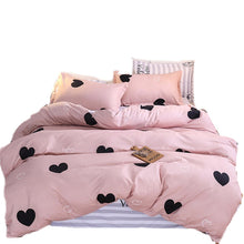 Load image into Gallery viewer, Pink Heart Bedding Set Cover Cute Bed Linens Duvet Cover Sheets and Pillowcases Queen King Size Home Textile Sets Nordic Style - Beijooo
