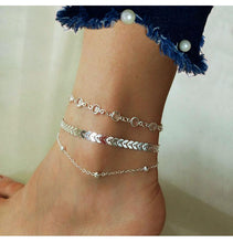 Load image into Gallery viewer, Chevron &amp; Crystals Anklet Set   
  B197 - Beijooo