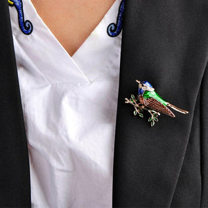coloured
 Enamel Crystal Birds Brooch Pins neck wrapping
 Dress neck neckband
 Clips decor add-ons - Beijooo