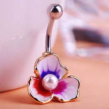 Load image into Gallery viewer, Enamel pearls
s
 Beads Flowers Piercing Navel stomach
 Button Rings Body Piercing Violetta Gothic Accessorries - Beijooo