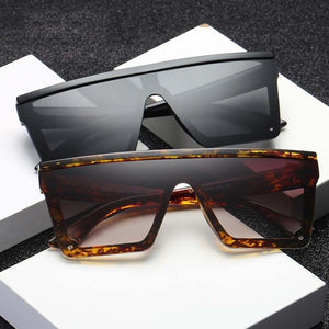 Male Flat Top Sunglasses Men Brand Black Square Shades UV400 multiple colors
 aviators
 For Men Cool single piece Designer - Beijooo