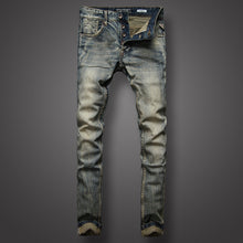 Carregar imagem no visualizador da galeria, Italian royal
 Retro printed Mens Jeans slender
 Fit jean
 Buttons Pants Brand Jeans best
 trendy Streetwear Classic Jeans Men - Beijooo