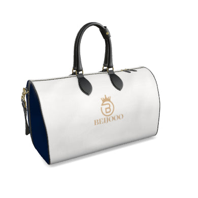 Beijooo Leather Duffel Gold Monogram Weekend Everyday Wear Travel Bag - Beijooo