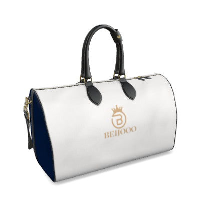 Beijooo Leather Duffel Gold Monogram Weekend Everyday Wear Travel Bag - Beijooo