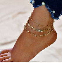 Load image into Gallery viewer, Chevron &amp; Crystals Anklet Set   
  B197 - Beijooo