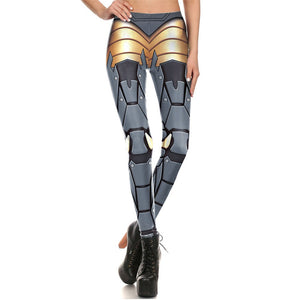 trendy female leggings three dimensional design
 Bionic ARMOUR Plates dj sports
 leggins pant puzzle Cosplay legging for Woman - Beijooo