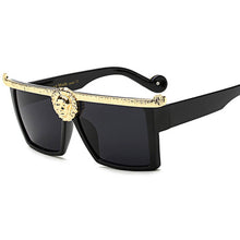 Carregar imagem no visualizador da galeria, Steampunk Sunglasses Men Gold 3 dimensional Lion Head Brand Designer plus sized Glasses young female Hipster Gothic Couple outfit - Beijooo