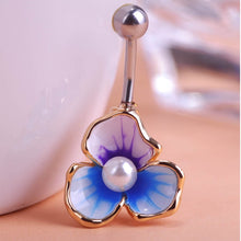 Load image into Gallery viewer, Enamel pearls
s
 Beads Flowers Piercing Navel stomach
 Button Rings Body Piercing Violetta Gothic Accessorries - Beijooo