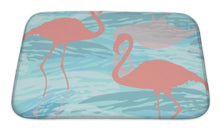 Load image into Gallery viewer, Bath Mat, Pattern With Pink Flamingo Silhouette - Beijooo