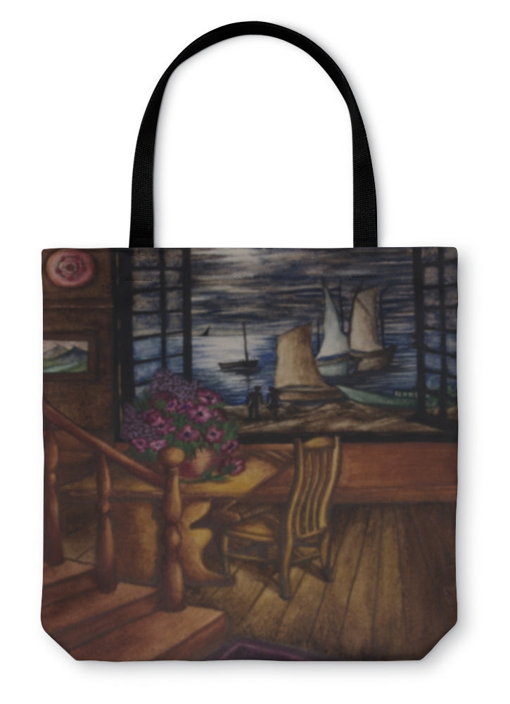 Tote Bag, View Of The Moon And The Sea - Beijooo