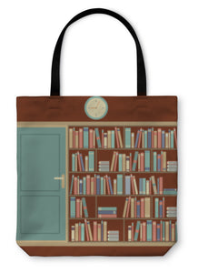 Tote Bag, Bookcase In Reading Room Illustration - Beijooo