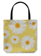 Load image into Gallery viewer, Tote Bag, With Daisy Flowers On Yellow Illustration - Beijooo