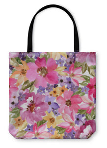 Tote Bag, Beautiful Floral Pattern Watercolor Painting - Beijooo