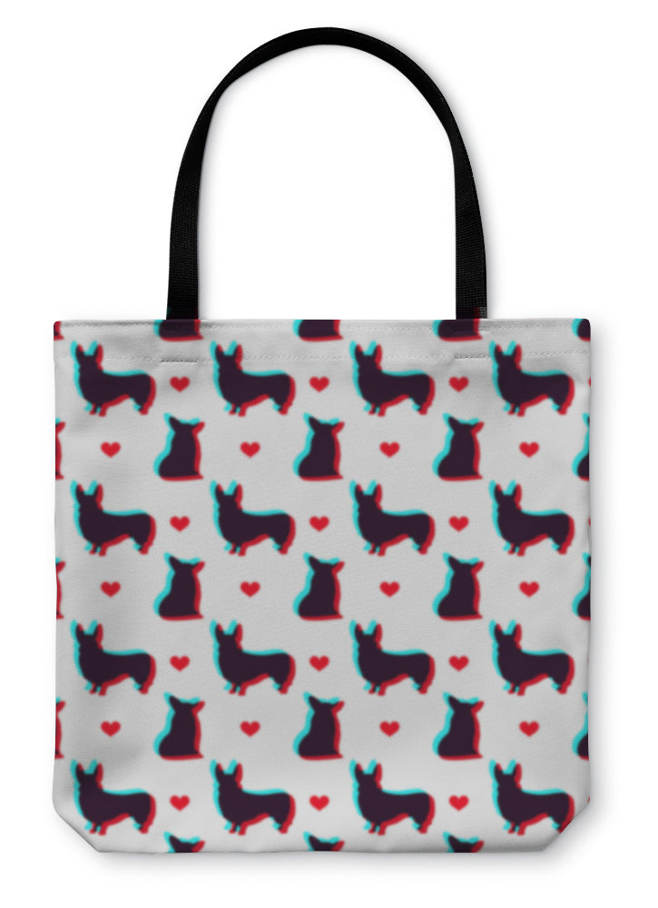 Tote Bag, Corgi Dog With 3d Effect Pattern For Use In Design - Beijooo