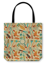 Load image into Gallery viewer, Tote Bag, Hairdressing Tools Pattern In Retro Style - Beijooo