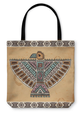 Tote Bag, Tribal Native American Eagle Symbols - Beijooo