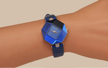 Carregar imagem no visualizador da galeria, Women Watches Gem Cut Geometry Crystal Leather Quartz Wristwatch Fashion Dress Watch Ladies Gifts Clock Relogio Feminino 5 color - Beijooo