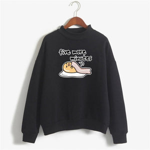 Japanese harajuku kawaii Gudetama design
 hoody
s young lady
 Lazy Egg big size
 hoody
 arousing season
 clothes cold season
 coat solid rose color
 warm sweater - Beijooo