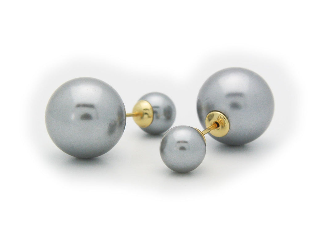 Faux Pearl Double Sided Earrings - Beijooo