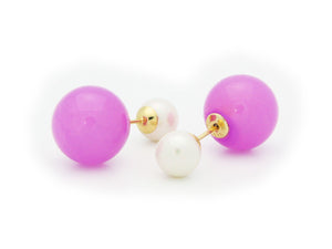 Faux Pearl Double Sided Earrings - Beijooo