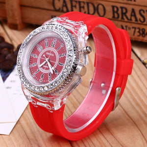 Led Flash Luminous Watch Personality Trends Students Lovers Jellies Woman Men's Watches - Beijooo