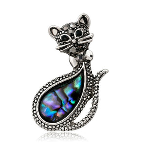 Lively Pride Cat Brooch for Party husk heavy metal
 Crown Blue Crystal Enamel Pin Black Animal Brooch for young lady
 Jewelry add-ons - Beijooo