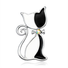Carregar imagem no visualizador da galeria, Lively Pride Cat Brooch for Party husk heavy metal
 Crown Blue Crystal Enamel Pin Black Animal Brooch for young lady
 Jewelry add-ons - Beijooo