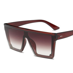 Male Flat Top Sunglasses Men Brand Black Square Shades UV400 multiple colors
 aviators
 For Men Cool single piece Designer - Beijooo