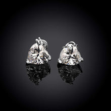 Load image into Gallery viewer, Heart Stud Earrings Made with Swarovski Elements in Sterling Silver Plated - Beijooo