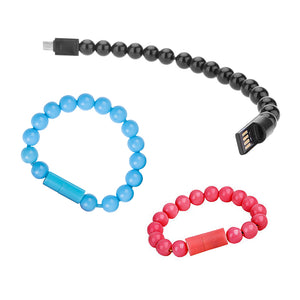 Wearable USB Recharging Bracelet Beads Flexible Cable USB Phone Charging - Beijooo
